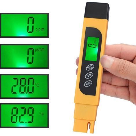 TAISHENGDA-Testeur TDS numérique, stylo portable + papier pH, mesure de la qualité de l'eau (TDS, EC, température, pureté, ppm), thermomètre intégré, 4 modes d'affichage (1/5)