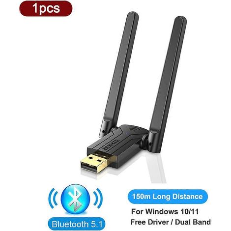 Adaptateur Bluetooth 5.3 Zexmte 100M, dongle émetteur/récepteur Bluetooth 5.1/5.0 USB, compatible avec les adaptateurs de souris sans fil Windows 11/10/8 (1/5)