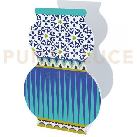 VASO GIUDECCA GRANDE IN CRISTALLO ACRILICO DECORATO SANTORINI