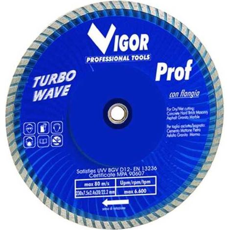 Disco Diamantato Turbo-Wave Prof Blu S/Flangia Dia.Mm.230