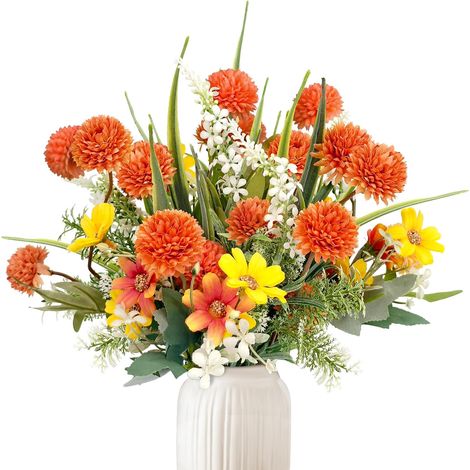 Fleurs artificielles comme de vraies fleurs artificielles d'automne - Bouquet de fleurs artificielles en soie - Fleurs artificielles - Branches - Décoration d'automne - Fleurs sauvages pour (1/5)