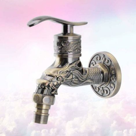 Robinet Mural - Laiton - Raccord G 1/2 Pouces - Pour Lavabo Jardin Machine À Laver - Eau Froide - 1 Pièce (1/5)