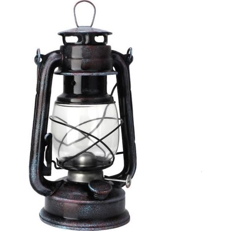 Lampe à pétrole - KIMISS - Vintage - Fer forgé - 24 cm - Haute luminosité (1/4)
