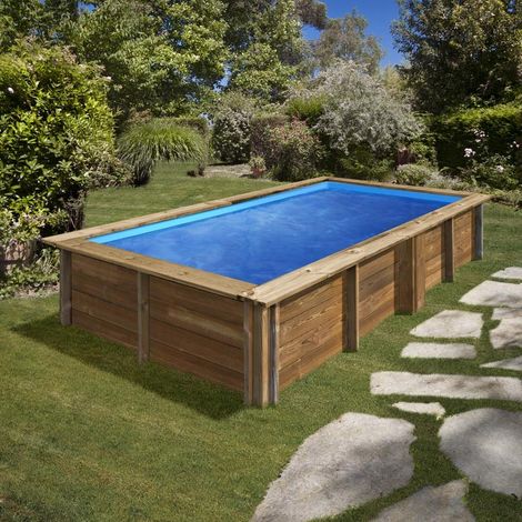 GRE – Piscine hors sol en bois 375x200x68 – Panneaux en pin sylvestre traité autoclave IV – Filtre à cartouche 2 m3/h – Garantie 10 ans (1/3)
