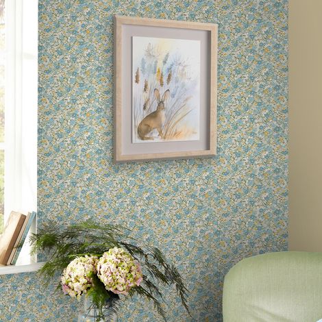 Papier peint intissé Laura Ashley Loveston Newport 1005 x 52cm Bleu (1/5)