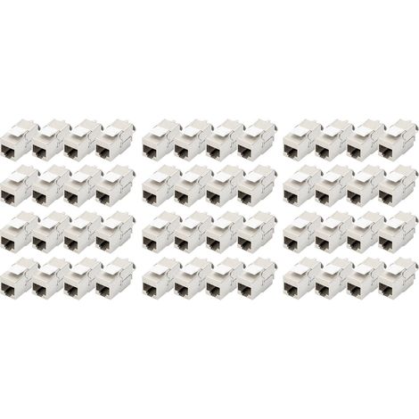Cat 6a Keystone Jack - blindado - 48 PCS - Conexión sin herramientas (1/5)