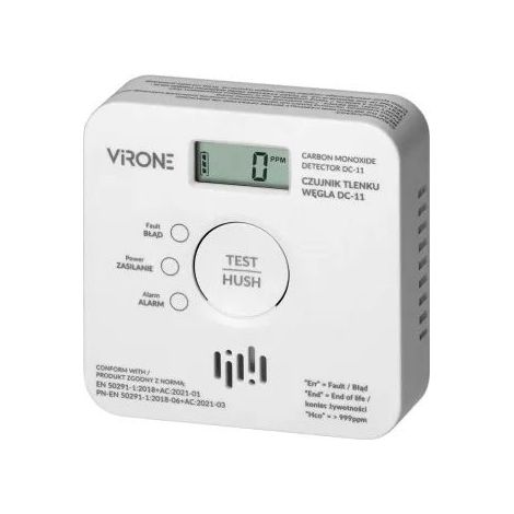 RILEVATORE MONOSSIDO DI CARBONIO A BATTERIA CON DISPLAY E ALLARME ACUSTICO
