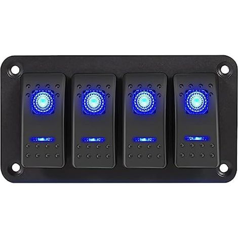Panneau d'interrupteur à bascule, panneau de modification de yacht, 12 V-24 V DC, panneau en aluminium pour voiture, camping-car (4 bits)