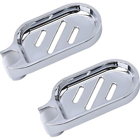 Porte Savon Douche Réglable, Porte Savon pour Barre ​de Douche sur Barre de Douche Porte-Savon à Clipser pour Tube de 24 mm, pour la Maison et l'hôtel