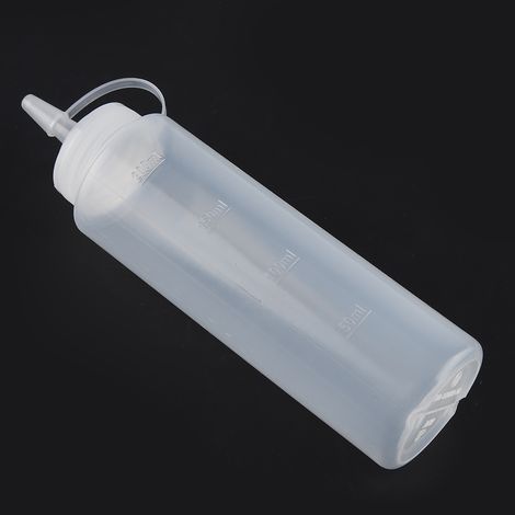 Distributeur de condiments en plastique blanc, 240 ml, lot de 10, pour sauces, huiles, crèmes et vinaigres. (1/5)