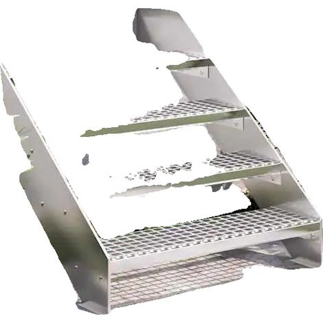 Marches d'escalier, acier galvanisé, design antidérapant, 80 x 24 x 7 cm (1/2)