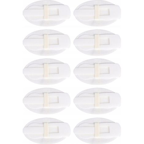 12 weiße Pflaster zur Fixierung des Katheters.