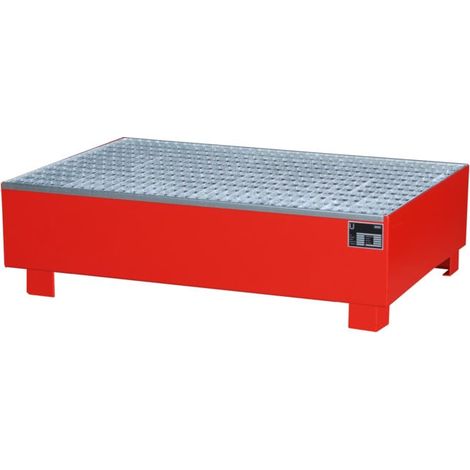 Bac de rétention STIER Premium rouge pour 2 fûts de 200 litres, 1 200x800x360 mm (1/4)