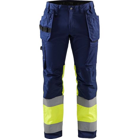 Pantalon de travail haute visibilité stretch 1558 - Marine/Jaune fluo XS - FR(38) - SE(C44) - Courtes