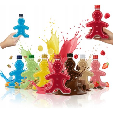 35 botellas de vidrio para galletas de 250 ml, REGALO DE NAVIDAD para licores y vinos. (1/5)