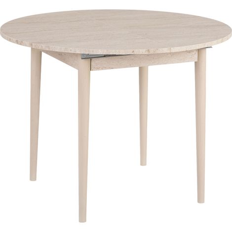 Tavolo da pranzo allungabile in legno "Viona" 100 x 100 x 75 cm - Travertino