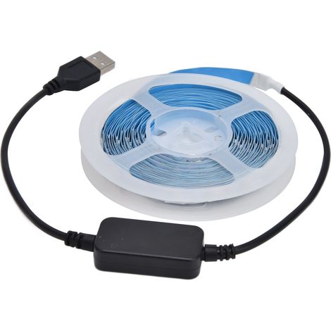 Bandeau lumineux LED 5V USB à détection de mouvement, lumière chaude, pour placards, penderies et couloirs, 5 m (1/5)