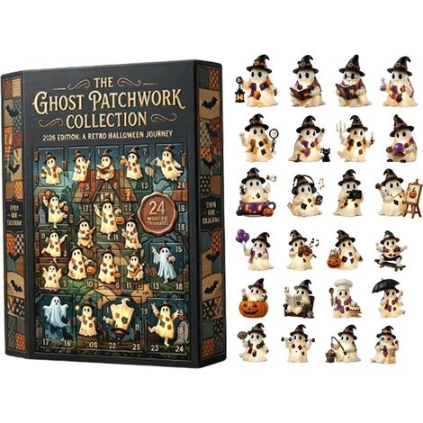24-tägiger Halloween-Adventskalender mit niedlichen Geisterfiguren Halloween-Geister-Countdown-Kalender für Teenager und Erwachsene – Partygeschenke (1/5)