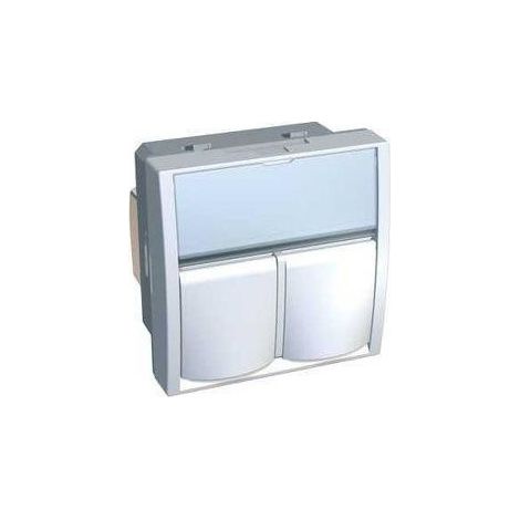 Prise reseau double RJ45 Cat5E UTP blanc 9010 mécanisme 45x45mm sans support ni plaque s-one ALTIRA