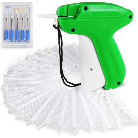 Etiquetas de precio, pistola etiquetadora con 5 agujas de repuesto + 1200 hilos de paleta (5 cm) + instrucciones, pistola etiquetadora textil para etiquetas de marcas de ropa