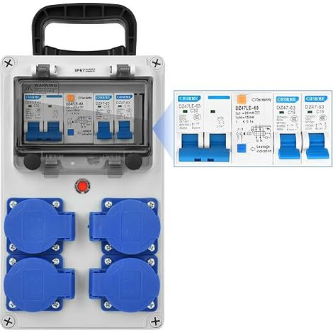 Coffret de Chantier 230V Disjoncteur 16A 4 Prises (1/5)