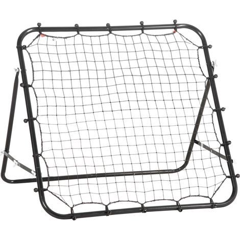 Mur de rebond pour football, 84 x 84 cm, angle réglable en continu, but de football pour l'entraînement au tir, aux passes et au contrôle du ballon chez les jeunes, noir (1/5)