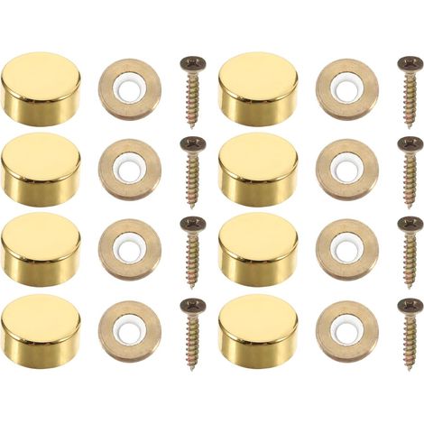 Vis décoratives pour miroirs 12 mm Or 16 pièces Cache vis (1/5)