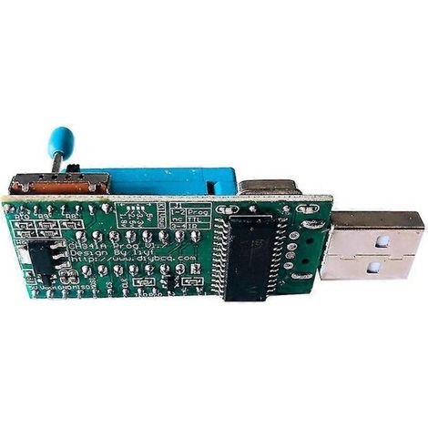 CH341A-Programmierer 1.7 mit Spannungspegelwandler für 1,8 V – Kompatibel mit Flash-Speichern W25Q64FW, W25Q128FW und GD25LQ64 – Für SPI-EEPROM-/Flash-Programmierung