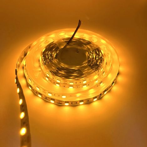 Bande LED 5050 de 5 m (Jaune doré - 12 V CC), étanche, 60 LED RGB, pour éclairage extérieur/sous-marin. (1/5)