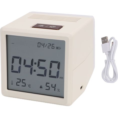 Sveglia Digitale USB con Luce Notturna LED – Meccanismo Spegnimento a Inclinazione, Batteria 1200mAh – ABS Resistente, Design Compatto 8x8,2x9,5cm – Ideale per Camera dei Bambini e Comodino (1/5)