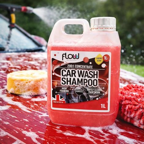 Car Shampoo 1L High Foaming Wash Concentrate Cherry Scent, Scratch Reducing Paint cleaner, Wheel And Trim Cleaner