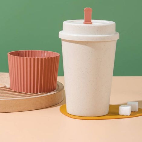 Reisebecher mit Strohhalm, Deckel und Rührstäbchen (1/5)
