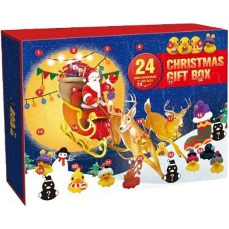 Weihnachts-Adventskalender für Quietscheentchen, 24-tägiger Adventskalender vor Weihnachten 2025, Weihnachts-Enten-Adventskalender