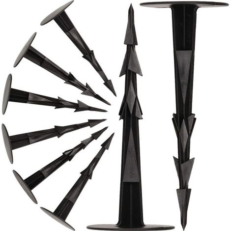 QAZQA TerraPEG Pro Lot de 100 piquets de Terre pour Fixation de Toile Anti-Mauvaises Herbes, ou Filet Anti-Taupe Noir (1/5)