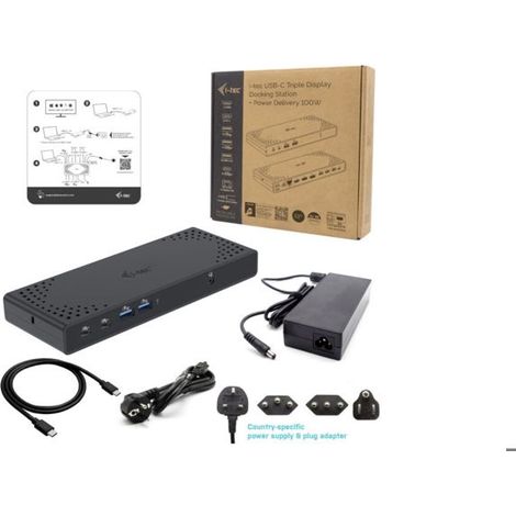 Docking station USB-C - I-TEC - Triple Display DS - 3 Monitor 4K - 100W - Nero