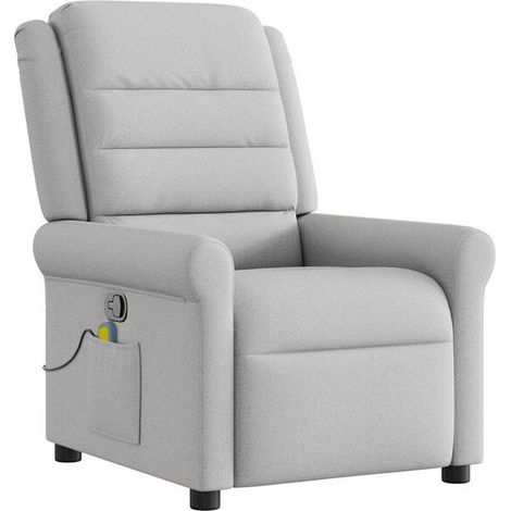 Chaise longue de massage en tissu gris doux – Lit de relaxation ergonomique avec réglage inclinable, idéal pour spa à domicile, salle de détente ou salon (1/5)