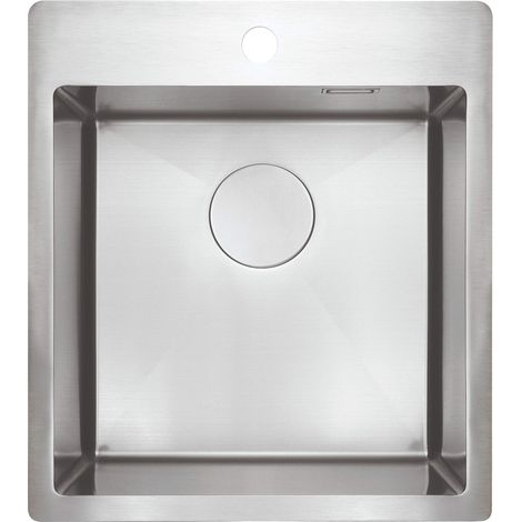 Lavello cucina in acciaio inox con 1 vasca 45x50.5 cm finitura acciaio spazzolato - Olvo
