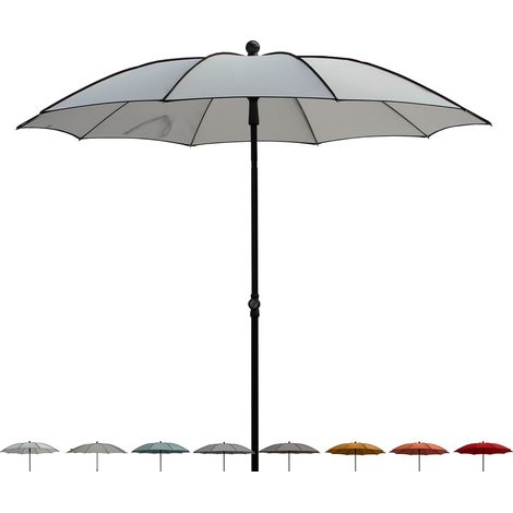 Parasol de jardin moderne Ø200 cm pour terrasse extérieure Border - Blanc