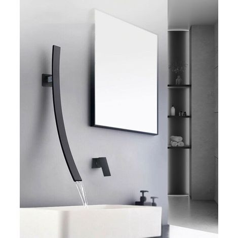 Mitigeur lavabo mural original Noir