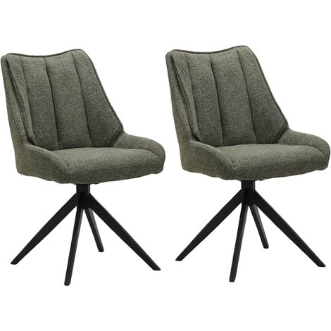 Lot de 2 chaises confort pivotante vert 53cm Casita WEBBER (1/2)