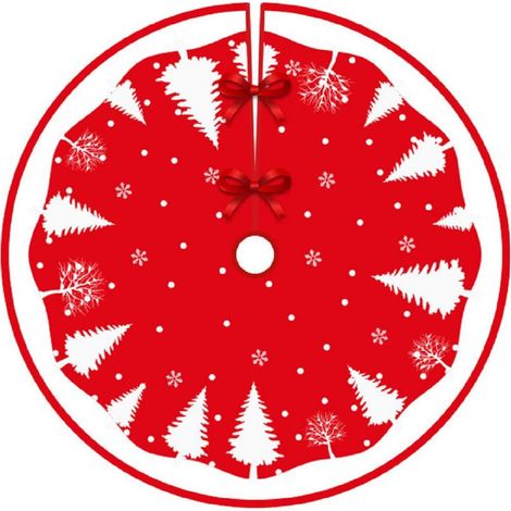 90cm Jupe de Sapin de Noël, Jupe de Sapin de Noel, Rond Cache Pied Sapin de Noel CouvrePied de Sapin, Tapis de Sapin de Noel pour Décorations de Vacances de Fête (1/5)