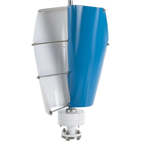 Éolienne, puissance de sortie de 500W, conception hélicoïdale pour l'efficacité, Bleu, 24V (1/2)