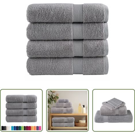 Baumwolle - Premium Duschtücher SOLUND 4 Stk. Grau 70x140 cm 600 g/m² (1/5)
