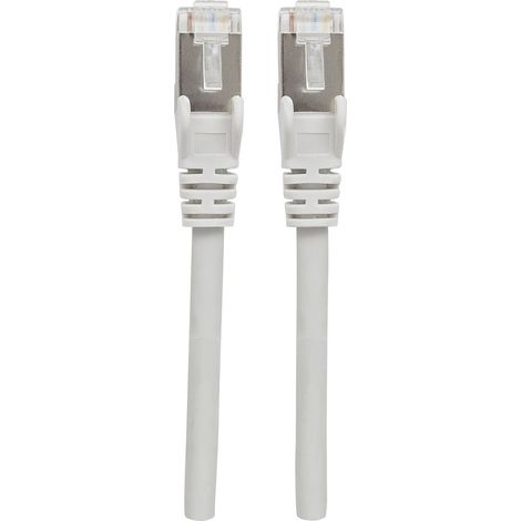 Intellinet 317139 RJ45 Netzwerkkabel, Patchkabel CAT 6a S/FTP 1.50 m Grau Folienschirm, Geflechtschi (1/2)