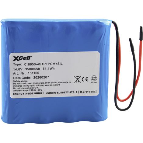 XCell Pile rechargeable spéciale 4x 18650 Li-Ion 14.8 V 3500