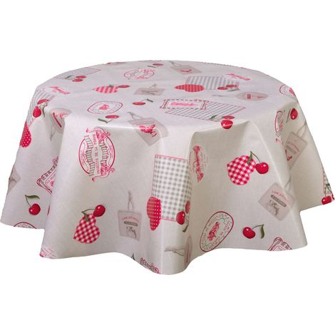 Nappe en toile cirée ronde 135 cm – PVC 89% – Épaisseur 180 microns – Résistante aux tâches et facile à nettoyer – CPM