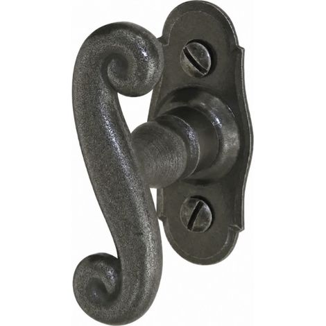 Bouton de fenêtre Coq en fer gris.
