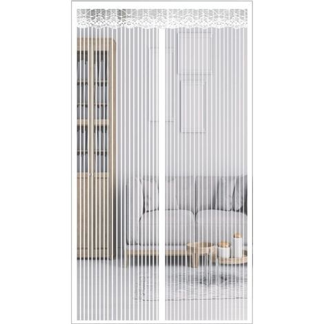 Moustiquaire magnétique 160 x 220 cm – filet anti-moustiques avec fermeture magnétique automatique pour porte, balcon, salon et terrasse – couleur blanc (1/4)