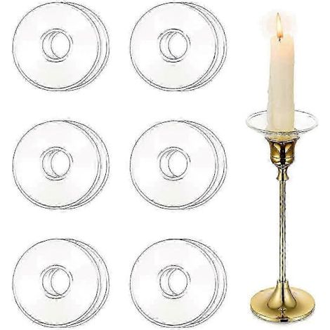 Manchons en verre pour lustres - Lot de 12 bobèches pour chandeliers, pare-gouttes et anneaux [D] Transparent (1/5)