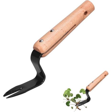 Rimuovi-erbacce a 2 pezzi, attrezzo manuale per diserbare, rimuovi-erbacce per prato/giardino, angolato per una facile rimozione delle erbacce e (1/5)